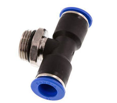 12mm x G1/2'' Inline-T-Stück Steckverschraubung mit Außengewinde Messing/PA 66 NBR drehbar