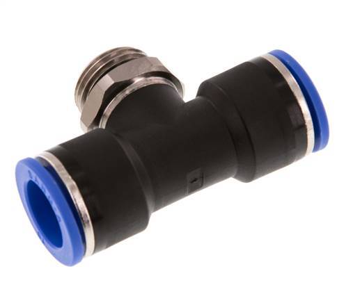 16mm x G1/2'' Inline Tee Push-in Fitting with Male Threads Brass/PA 66 NBR Rotatable