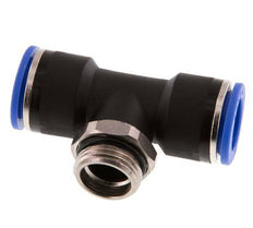 16mm x G1/2'' Inline-T-Stück Steckverschraubung mit Außengewinde Messing/PA 66 NBR drehbar