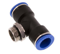 16mm x G1/2'' Inline-T-Stück Steckverschraubung mit Außengewinde Messing/PA 66 NBR drehbar