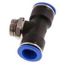 16mm x G1/2'' Inline-T-Stück Steckverschraubung mit Außengewinde Messing/PA 66 NBR drehbar
