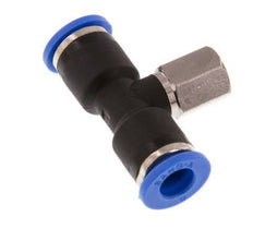 6mm x M 5 Inline T-Stück Steckverschraubung mit Innengewinde Messing/PA 66 NBR drehbar [2 Stück]