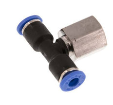 4mm x G1/8'' Inline T-Steckverschraubung mit Innengewinde Messing/PA 66 NBR drehbar [2 Stück]