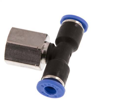4mm x G1/8'' Inline T-Steckverschraubung mit Innengewinde Messing/PA 66 NBR drehbar [2 Stück]