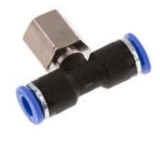 6mm x G1/8'' Inline T-Steckverschraubung mit Innengewinde Messing/PA 66 NBR drehbar [2 Stück]