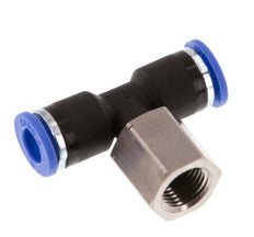 6mm x G1/8'' Inline T-Steckverschraubung mit Innengewinde Messing/PA 66 NBR drehbar [2 Stück]
