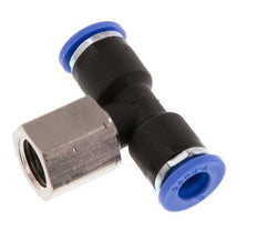 6mm x G1/8'' Inline T-Steckverschraubung mit Innengewinde Messing/PA 66 NBR drehbar [2 Stück]