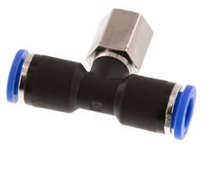 8mm x G1/8'' Inline T-Steckverschraubung mit Innengewinde Messing/PA 66 NBR drehbar [2 Stück]