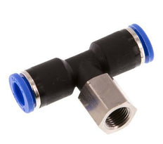 8mm x G1/8'' Inline T-Steckverschraubung mit Innengewinde Messing/PA 66 NBR drehbar [2 Stück]