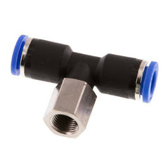 8mm x G1/8'' Inline T-Steckverschraubung mit Innengewinde Messing/PA 66 NBR drehbar [2 Stück]