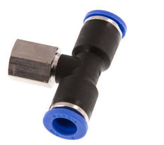 8mm x G1/8'' Inline T-Steckverschraubung mit Innengewinde Messing/PA 66 NBR drehbar [2 Stück]