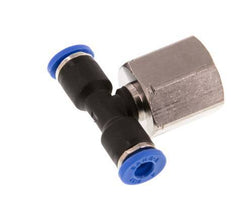 4mm x G1/4'' Inline Tee Push-in Fitting with Female Threads Brass/PA 66 NBR Rotatable [2 Pieces]