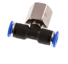 6mm x G1/4'' Inline T-Stück Steckverschraubung mit Innengewinde Messing/PA 66 NBR drehbar [2 Stück]