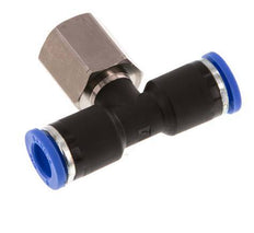 8mm x G1/4'' Inline T-Steckverschraubung mit Innengewinde Messing/PA 66 NBR drehbar [2 Stück]
