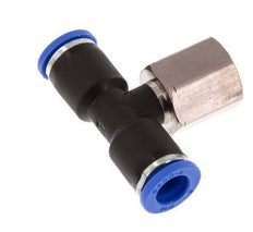 8mm x G1/4'' Inline T-Steckverschraubung mit Innengewinde Messing/PA 66 NBR drehbar [2 Stück]