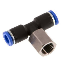 8mm x G1/4'' Inline T-Steckverschraubung mit Innengewinde Messing/PA 66 NBR drehbar [2 Stück]