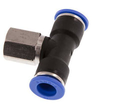 10mm x G1/4'' Inline T-Stück Steckverschraubung mit Innengewinde Messing/PA 66 NBR drehbar