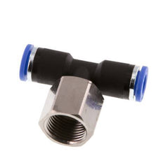 8mm x G3/8'' Inline T-Steckverschraubung mit Innengewinde Messing/PA 66 NBR drehbar [2 Stück]