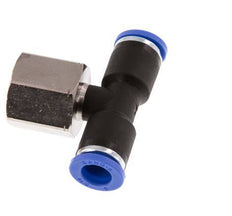 8mm x G3/8'' Inline T-Steckverschraubung mit Innengewinde Messing/PA 66 NBR drehbar [2 Stück]