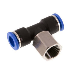 10mm x G3/8'' Inline-T-Stück Steckverschraubung mit Innengewinde Messing/PA 66 NBR drehbar