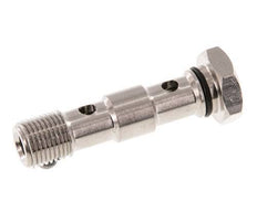 2-way nickel-plated Brass Banjo Bolt with G1/8'' Male Threads NBR [2 Pieces]