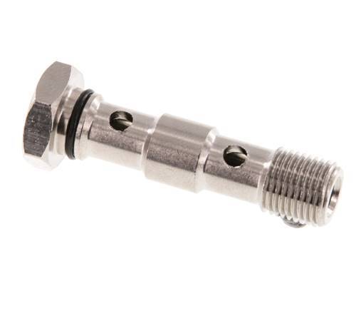 2-Wege-Banjo-Bolzen aus vernickeltem Messing mit G1/8'' Außengewinde NBR [2 Stück]