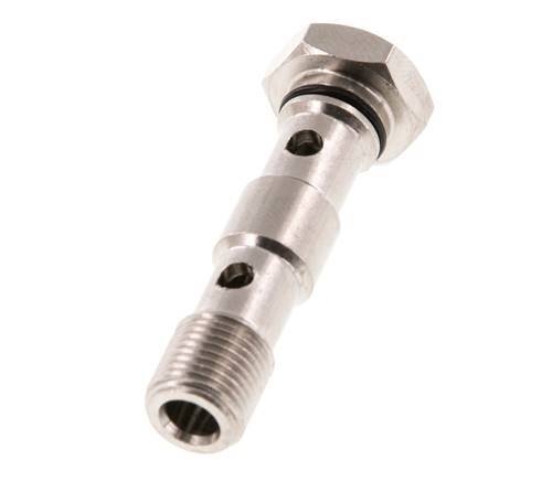 2-Wege-Banjo-Bolzen aus vernickeltem Messing mit G1/8'' Außengewinde NBR [2 Stück]