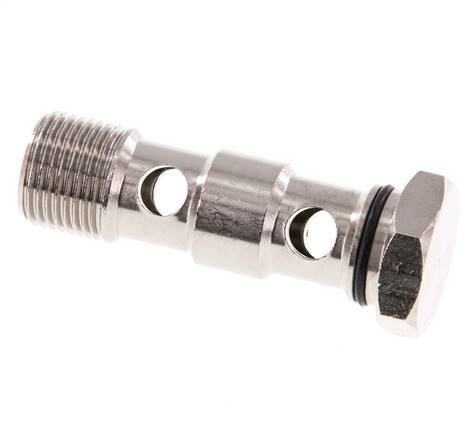 2-way nickel-plated Brass Banjo Bolt with G3/8'' Male Threads NBR