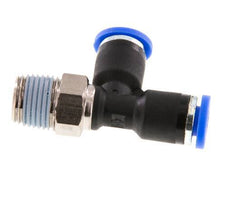 4mm x R1/8'' rechtwinkliges T-Stück Steckverschraubung mit Außengewinde Messing/PA 66 NBR drehbar [2 Stück]
