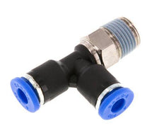 4mm x R1/8'' rechtwinkliges T-Stück Steckverschraubung mit Außengewinde Messing/PA 66 NBR drehbar [2 Stück]