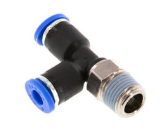 4mm x R1/8'' rechtwinkliges T-Stück Steckverschraubung mit Außengewinde Messing/PA 66 NBR drehbar [2 Stück]