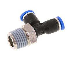 4mm x R1/4'' rechtwinkliges T-Stück Steckverschraubung mit Außengewinde Messing/PA 66 NBR drehbar [2 Stück]