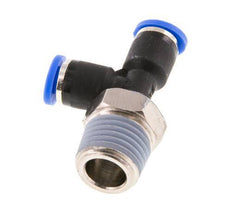 4mm x R1/4'' rechtwinkliges T-Stück Steckverschraubung mit Außengewinde Messing/PA 66 NBR drehbar [2 Stück]