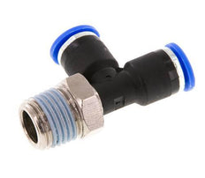 6mm x R1/4'' rechtwinkliges T-Stück Steckverschraubung mit Außengewinde Messing/PA 66 NBR drehbar [2 Stück]