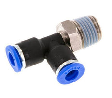 6mm x R1/4'' rechtwinkliges T-Stück Steckverschraubung mit Außengewinde Messing/PA 66 NBR drehbar [2 Stück]