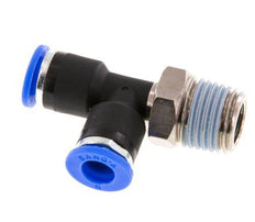 6mm x R1/4'' rechtwinkliges T-Stück Steckverschraubung mit Außengewinde Messing/PA 66 NBR drehbar [2 Stück]