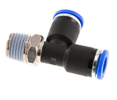 8mm x R1/4'' rechtwinkliges T-Stück Steckverschraubung mit Außengewinde Messing/PA 66 NBR drehbar [2 Stück]