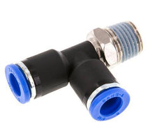 8mm x R1/4'' rechtwinkliges T-Stück Steckverschraubung mit Außengewinde Messing/PA 66 NBR drehbar [2 Stück]