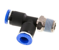 8mm x R1/4'' rechtwinkliges T-Stück Steckverschraubung mit Außengewinde Messing/PA 66 NBR drehbar [2 Stück]