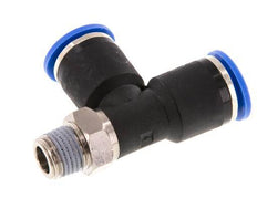 12mm x R1/4'' rechtwinkliges T-Stück Steckverschraubung mit Außengewinde Messing/PA 66 NBR drehbar