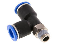 12mm x R1/4'' rechtwinkliges T-Stück Steckverschraubung mit Außengewinde Messing/PA 66 NBR drehbar
