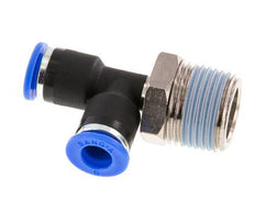 6mm x R3/8'' rechtwinkliges T-Stück Steckverschraubung mit Außengewinde Messing/PA 66 NBR drehbar [2 Stück]