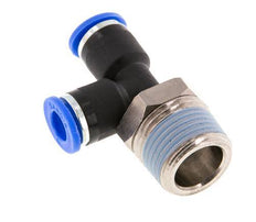 6mm x R3/8'' rechtwinkliges T-Stück Steckverschraubung mit Außengewinde Messing/PA 66 NBR drehbar [2 Stück]