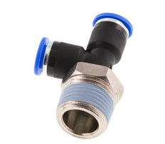 6mm x R3/8'' rechtwinkliges T-Stück Steckverschraubung mit Außengewinde Messing/PA 66 NBR drehbar [2 Stück]