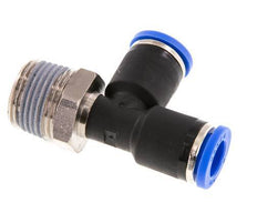 8mm x R3/8'' rechtwinkliges T-Stück Steckverschraubung mit Außengewinde Messing/PA 66 NBR drehbar [2 Stück]