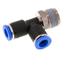 8mm x R3/8'' rechtwinkliges T-Stück Steckverschraubung mit Außengewinde Messing/PA 66 NBR drehbar [2 Stück]