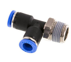 8mm x R3/8'' rechtwinkliges T-Stück Steckverschraubung mit Außengewinde Messing/PA 66 NBR drehbar [2 Stück]