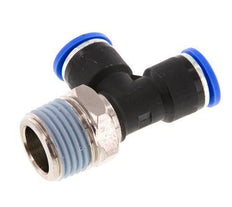 10mm x R1/2'' rechtwinkliges T-Stück Steckverschraubung mit Außengewinde Messing/PA 66 NBR drehbar
