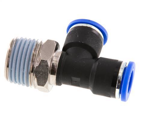 10mm x R1/2'' Right Angle Tee Push-in Fitting with Male Threads Brass/PA 66 NBR Rotatable