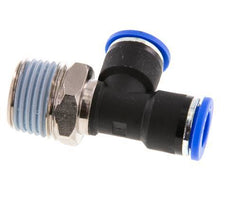 10mm x R1/2'' Right Angle Tee Push-in Fitting with Male Threads Brass/PA 66 NBR Rotatable